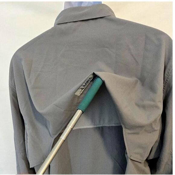 Habit Outdoor Fishing Shirt UV Protection Roll Up Long Sleeve Gray Men's 2XL - Picture 5 of 10